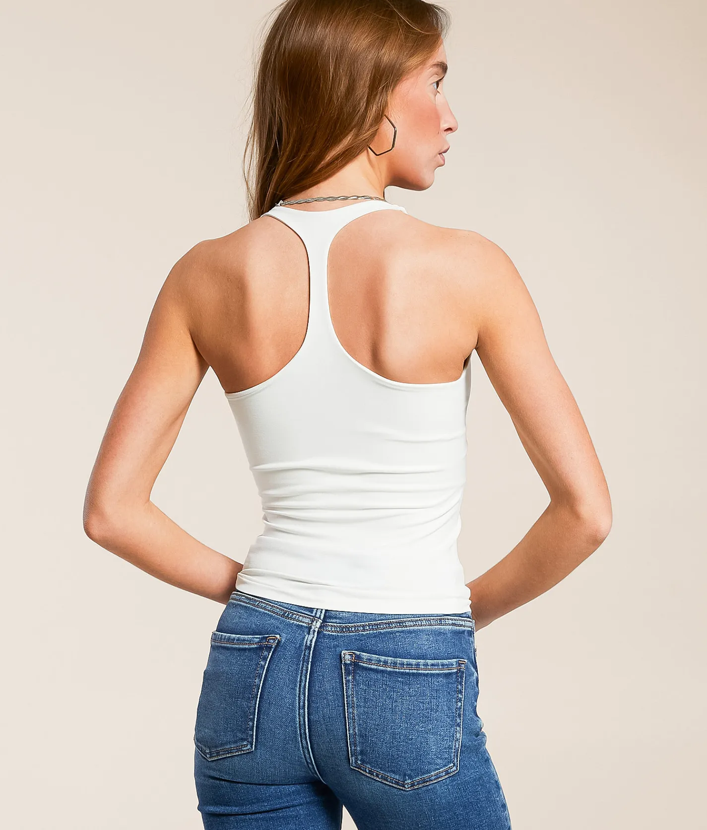 Free People Clean Lines Racerback Tank Top Green