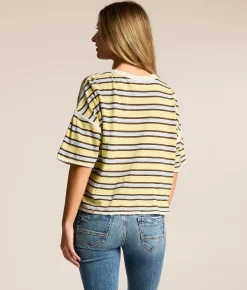Free People Clean Rugby T-Shirt Navy Combo Discount