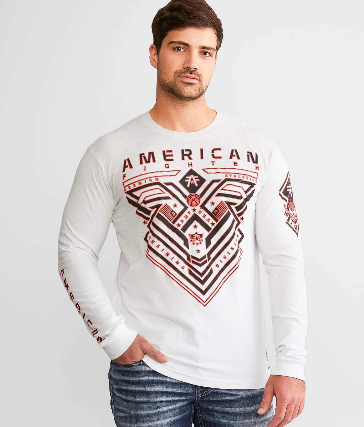 American Fighter Clearview T-Shirt White Heather Bleach Clearance