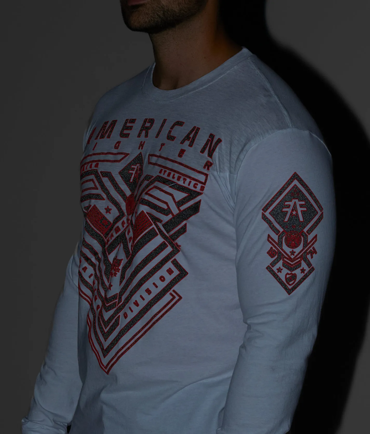 American Fighter Clearview T-Shirt White Heather Bleach Clearance