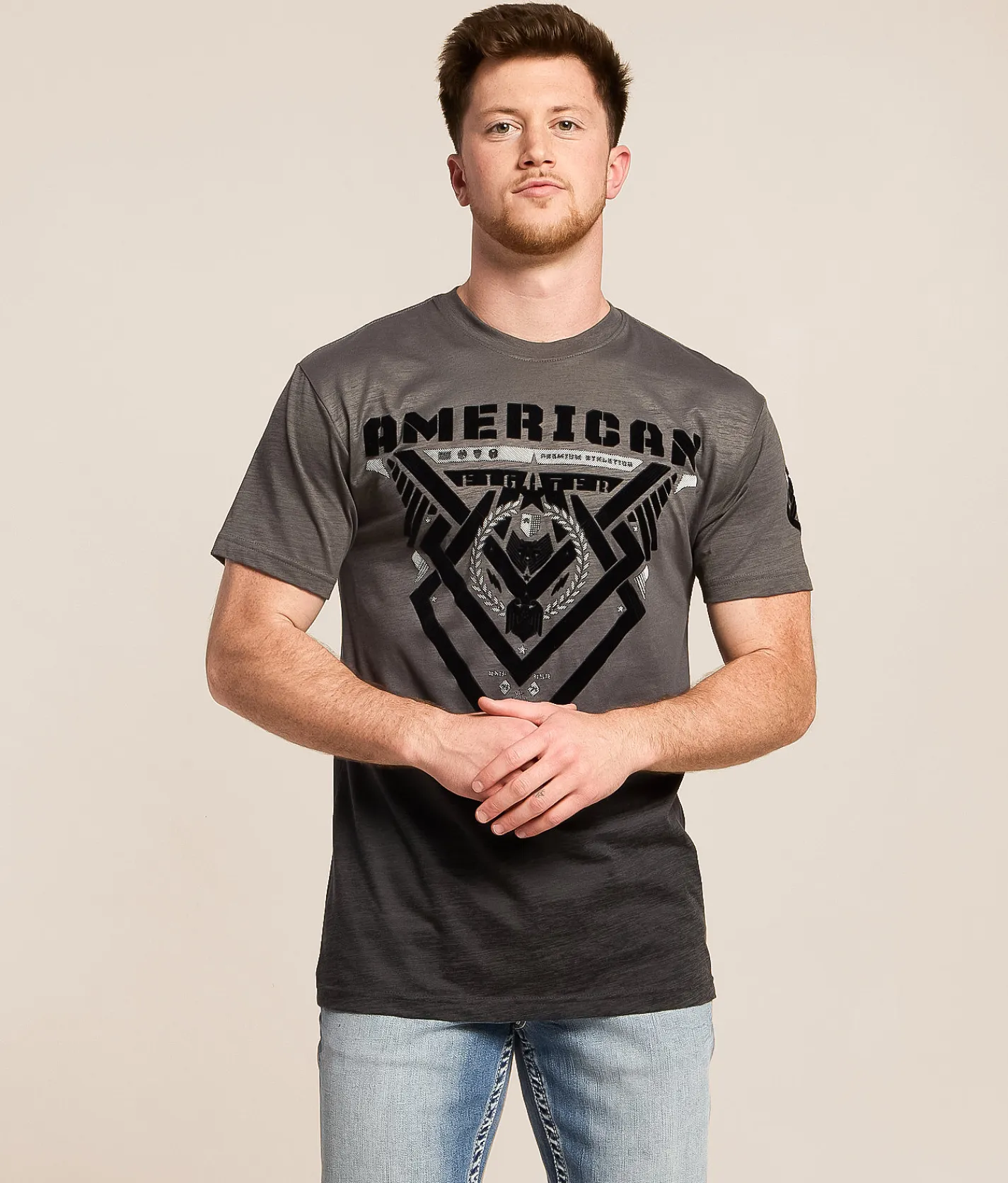 Tops|Graphic T-Shirts | American Fighter Clermont T-Shirt Black Oyster Pewter