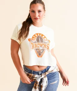 Tops | Junkfood Cleveland Cropped T-Shirt Browns