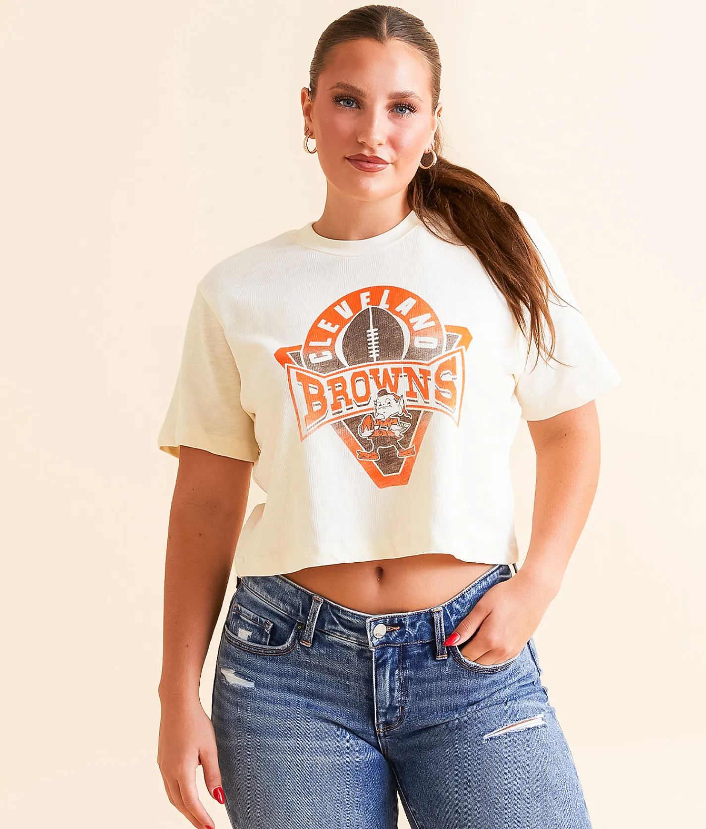 Tops | Junkfood Cleveland Cropped T-Shirt Browns