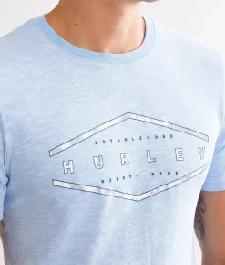Hurley Cloudy T-Shirt White Blue Heroic Discount