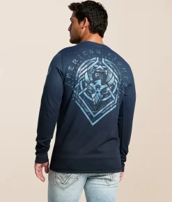 Tops|Graphic T-Shirts | American Fighter Cloverport Thermal Sailor Blue