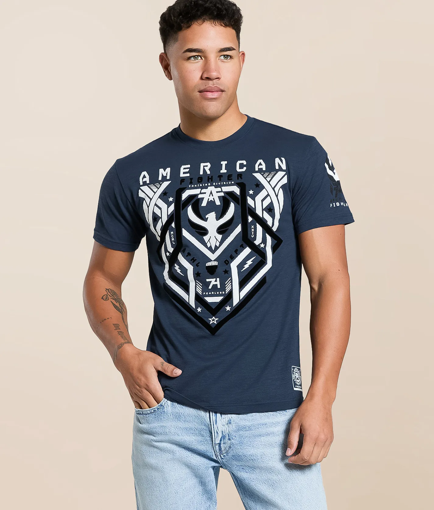 Tops|Graphic T-Shirts | American Fighter Cloverport T-Shirt Sailor Blue