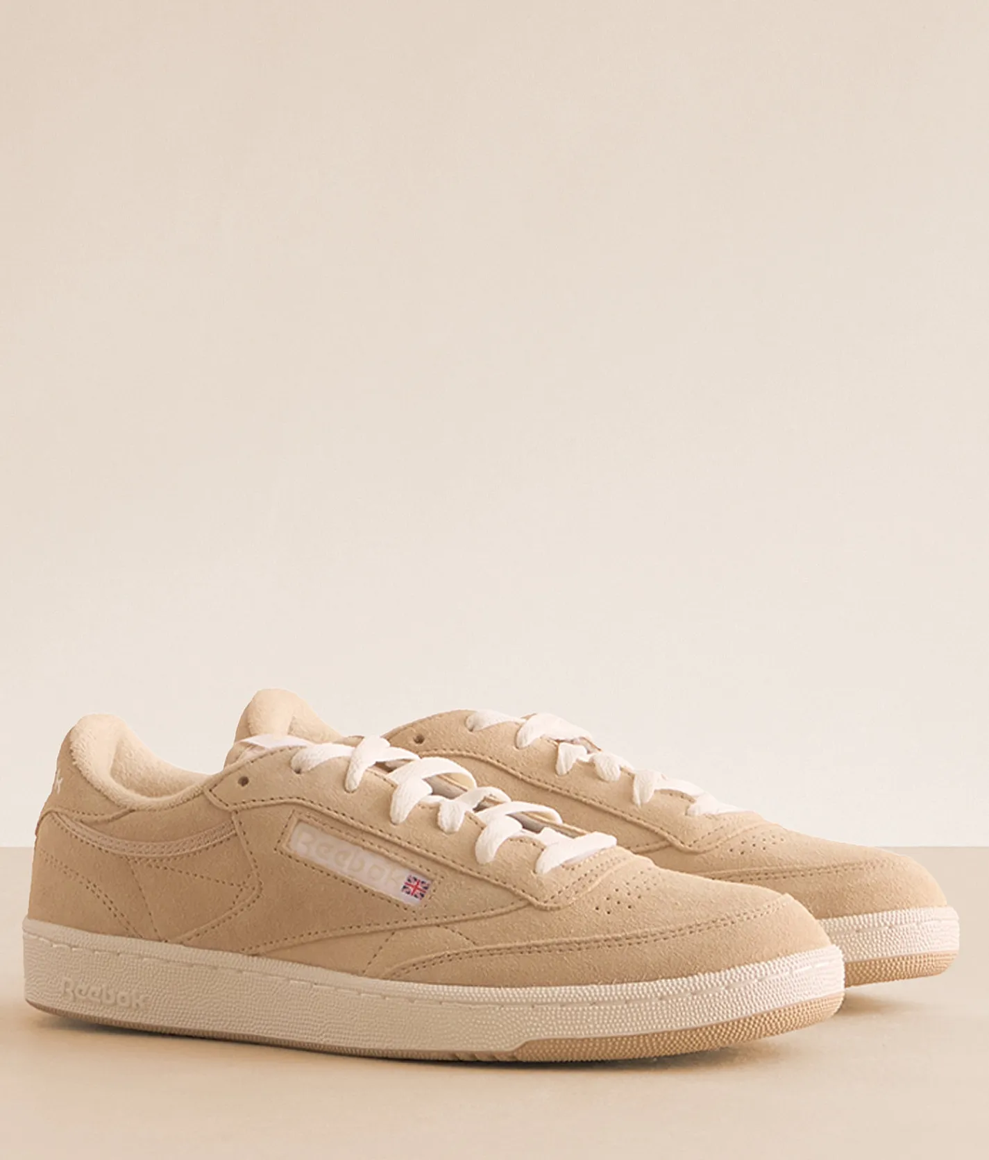 Reebok® Club C 85 Leather Sneaker Simple Beige Chalk Hot