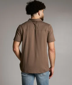 Tops|Activewear | Maven Co-op Club Color Block Performance Polo Oatmeal