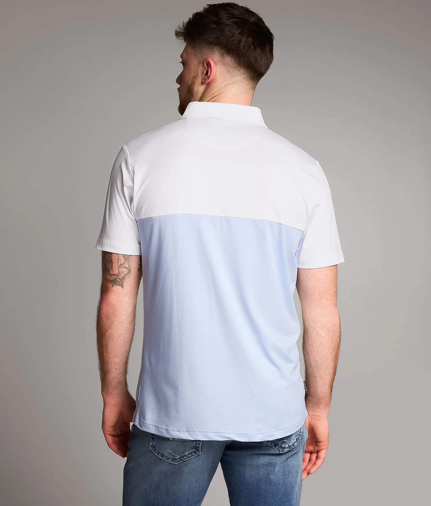 Tops | Maven Co-op Club Performance Polo White Light Blue