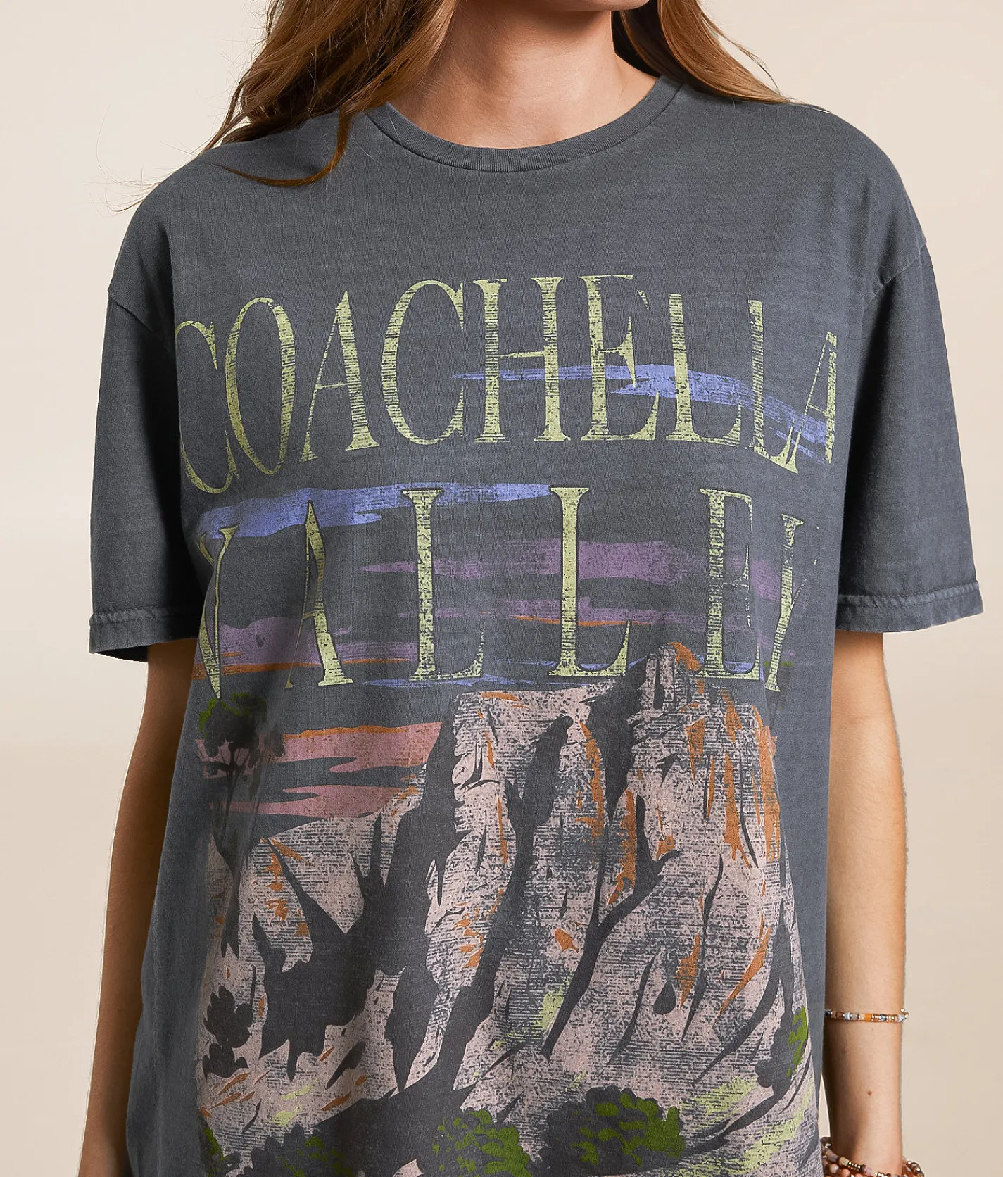 Tops | PHILCOS Coachella Valley Oversized T-Shirt Grey