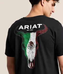 Ariat Coat Of Arms Skulls T-Shirt Black Outlet