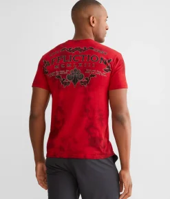 Affliction Coaxial T-Shirt Tango Red Dark Tango Red Outlet