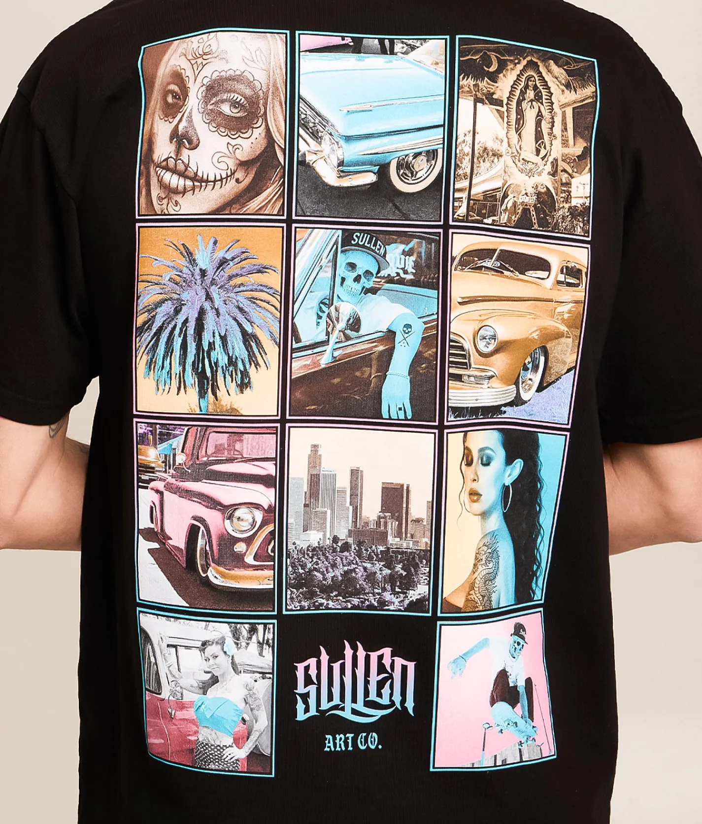 Sullen Collage T-Shirt Jet Black New