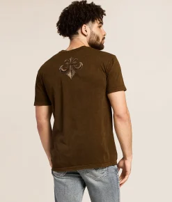 Affliction Collapse T-Shirt Dk Brown Lava Wash New