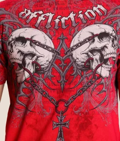 Affliction Collapse T-Shirt Cherry Dk Cherry Crystal Outlet