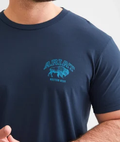 Graphic T-Shirts | Ariat College Bison T-Shirt Blue Dusk