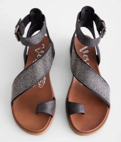 Very G Collette Glitz Sandal Black