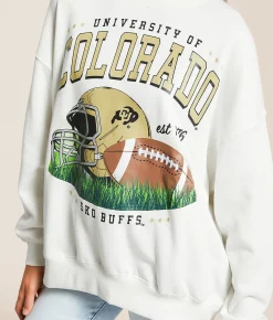 Tops | Gameday SOCIAL® Colorado Buffaloes Oversized Pullover White