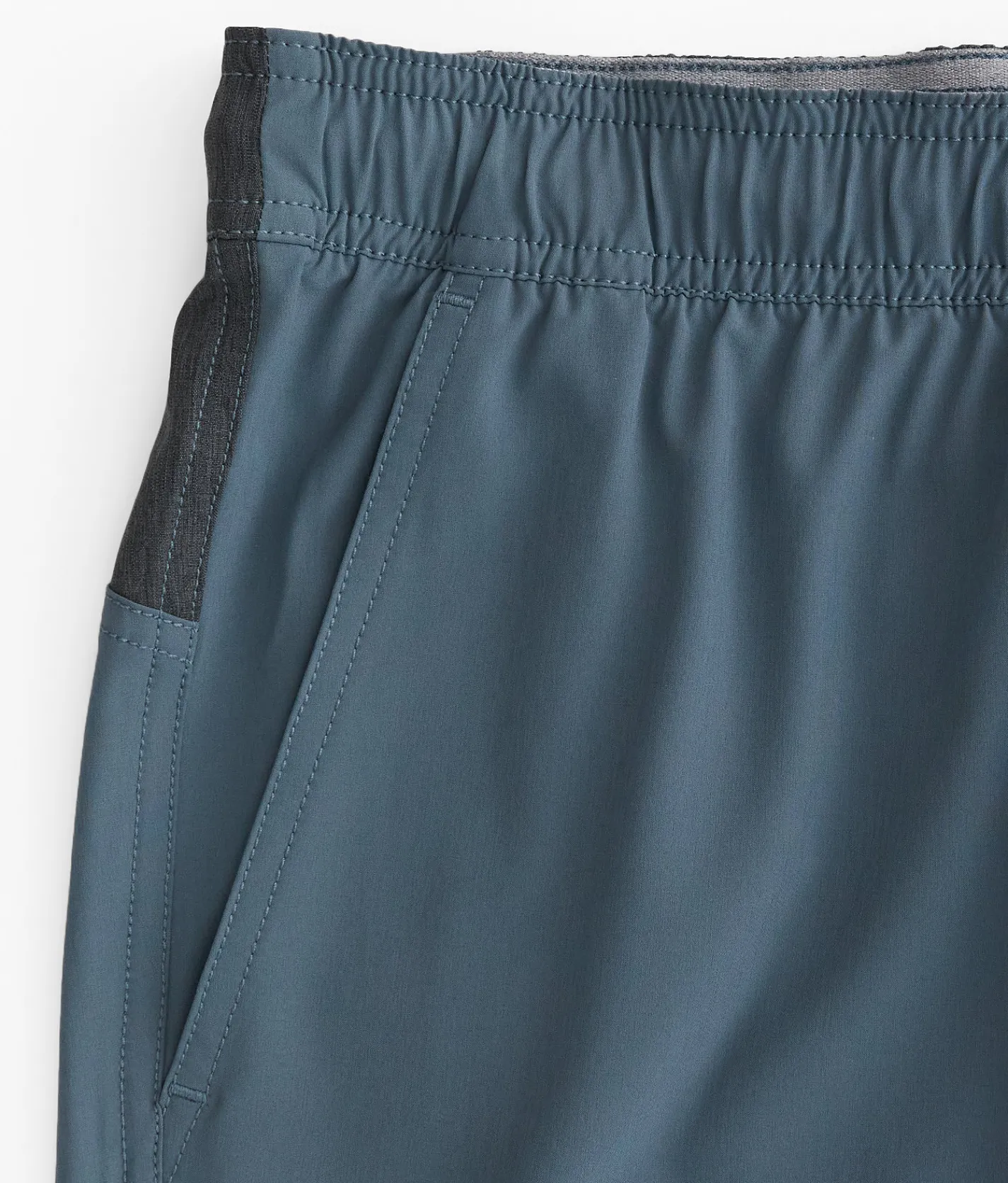 Bottoms|Activewear | Maven Co-op Color Block Active Stretch Short Slate Blue
