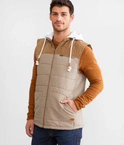 Coats & Jackets | Outpost Makers Color Block Hooded Vest Tan Dune