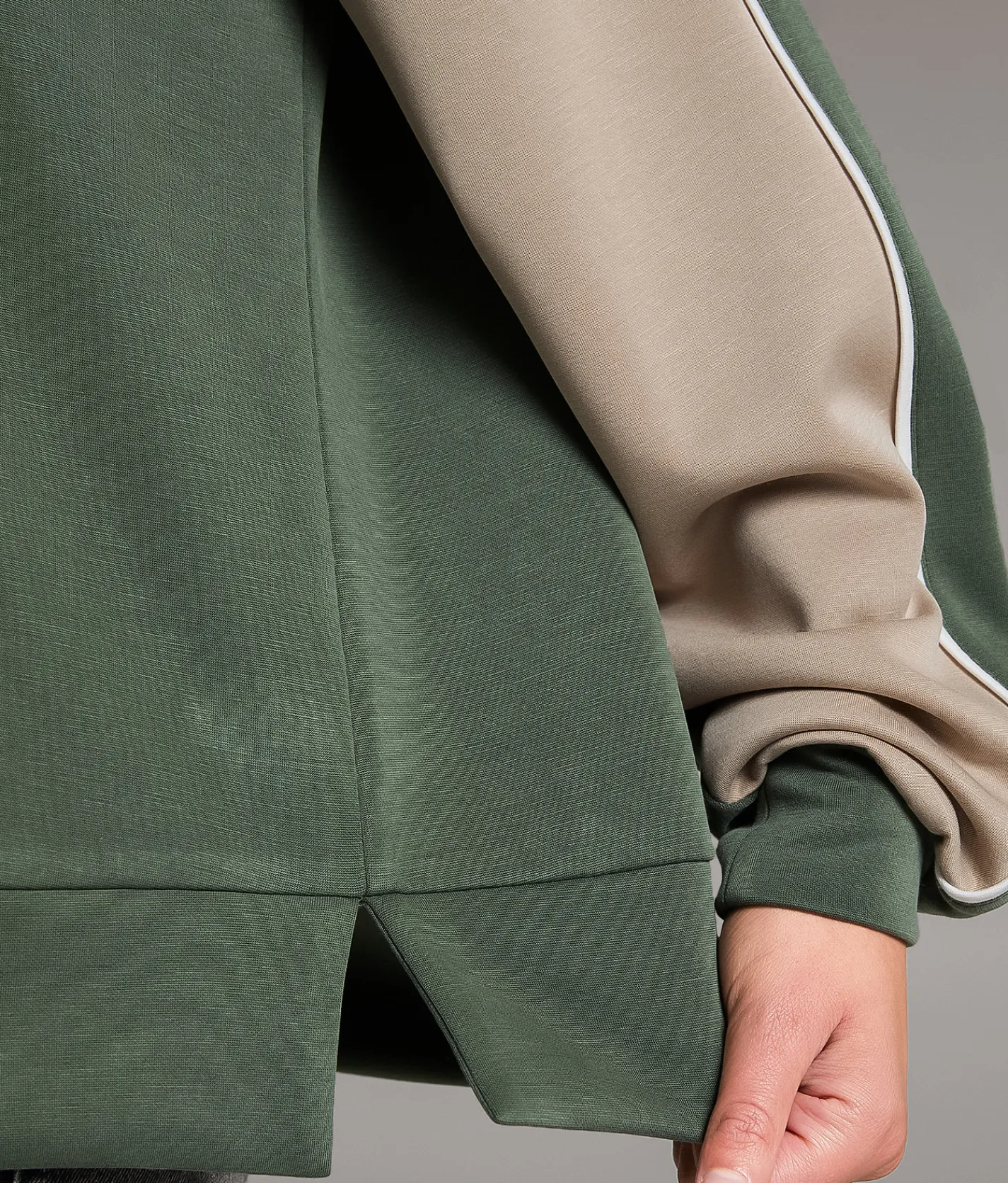BKE Color Block Pullover Thyme Coco Best