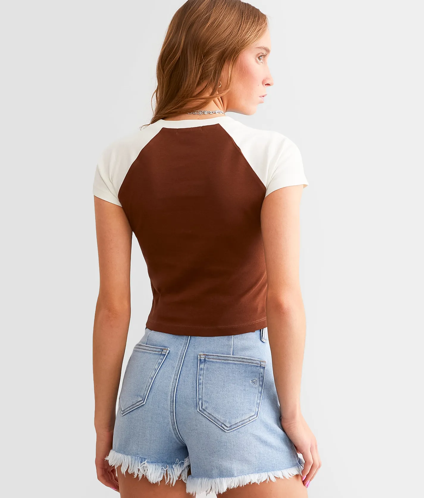 FITZ + EDDI Color Block Raglan T-Shirt Brown