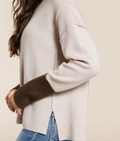 Hyfve Color Block Sweater L Taupe New