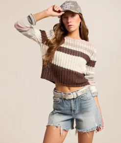 Tops | Gilded Intent Color Block Sweater Multi Stripe