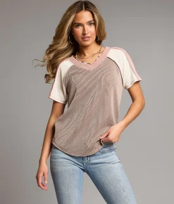 Tops | BKE Color Block Top Deep Taupe