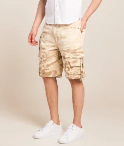 Bottoms|Shorts | Smoke Rise® Comfort Camo Cargo Stretch Short Sand
