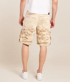 Bottoms|Shorts | Smoke Rise® Comfort Camo Cargo Stretch Short Sand