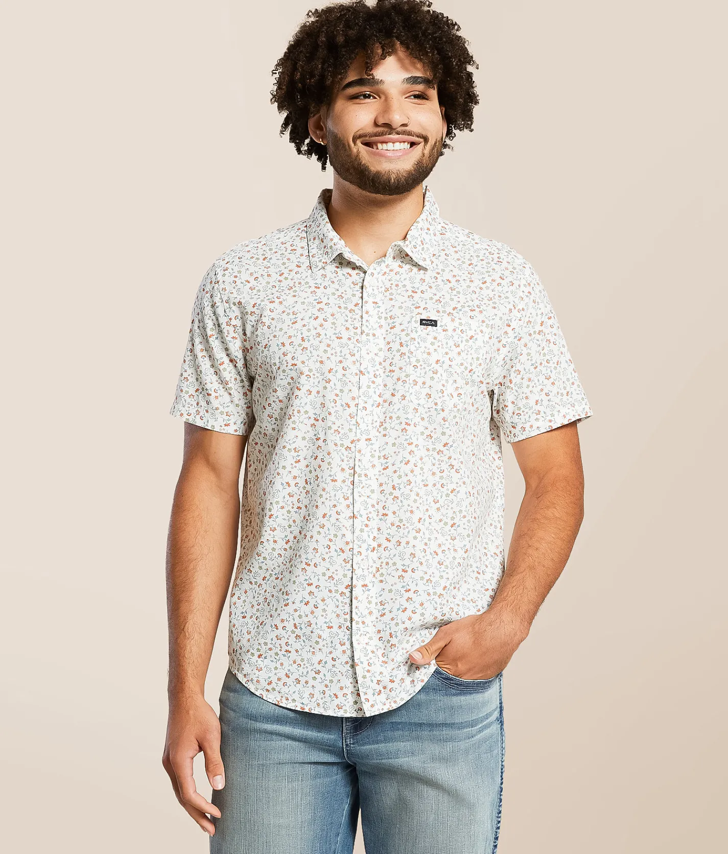 Tops | RVCA Compact Shirt Antique White