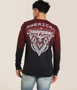 Tops|Graphic T-Shirts | American Fighter Conner Thermal Jester Red Black