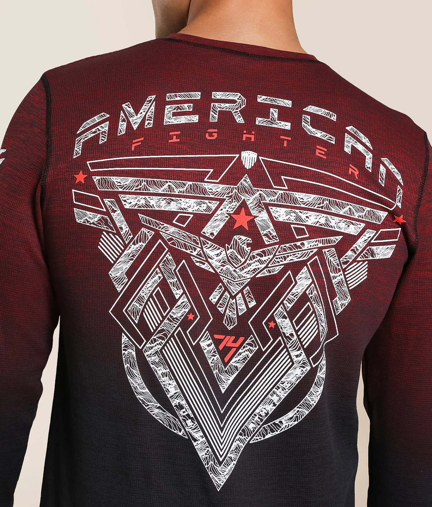 Tops|Graphic T-Shirts | American Fighter Conner Thermal Jester Red Black
