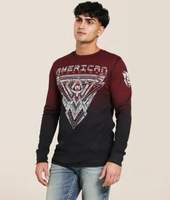 Tops|Graphic T-Shirts | American Fighter Conner Thermal Jester Red Black
