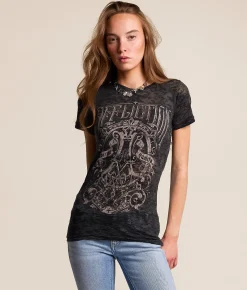 Affliction Constant Pillar Burnout T-Shirt Black Hot