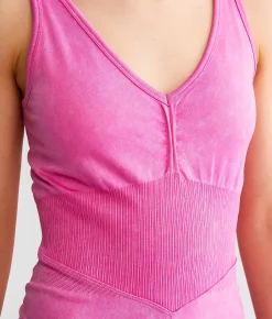 Rompers & Jumpsuits|Activewear | Electrica Contoured Stretch Romper Washed Magenta