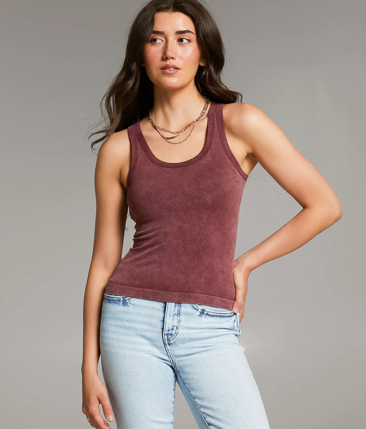 Tops | BKE core Contour Tank Top Thyme