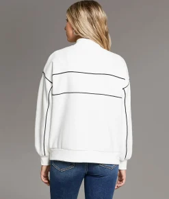 Tops | BKE Contrast Piping Half Snap Pullover Dark Forest