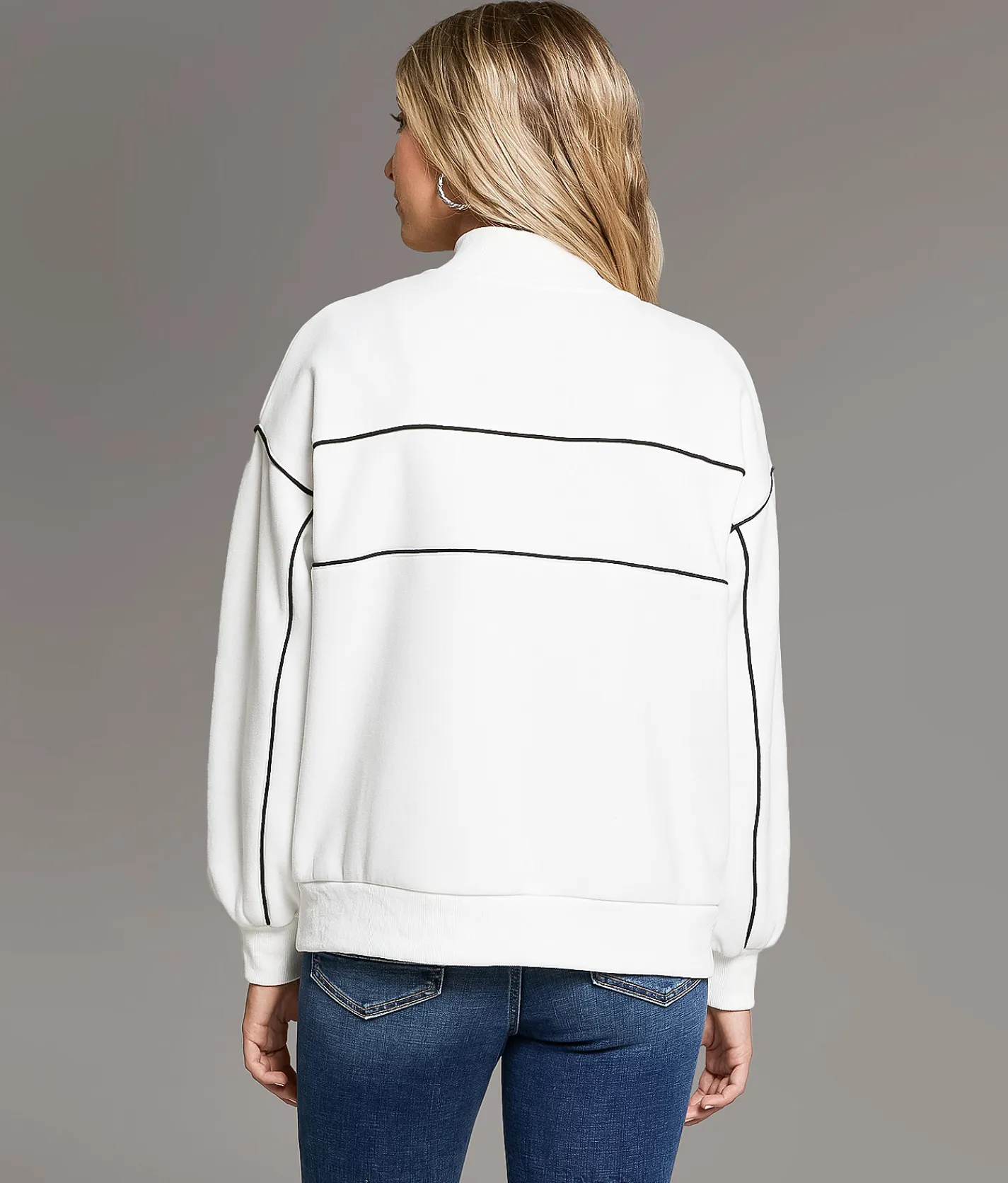 Tops | BKE Contrast Piping Half Snap Pullover Dark Forest
