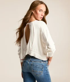 FITZ + EDDI Contrast Stitch Top White