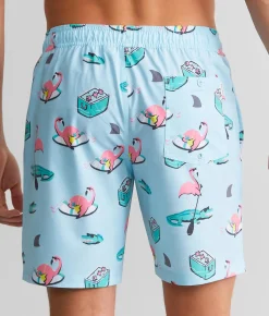 Bottoms|Swimwear | Departwest Cool Pool Stretch Swim Trunks Light Blue