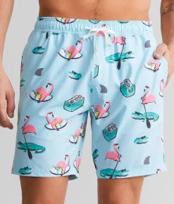 Bottoms|Swimwear | Departwest Cool Pool Stretch Swim Trunks Light Blue