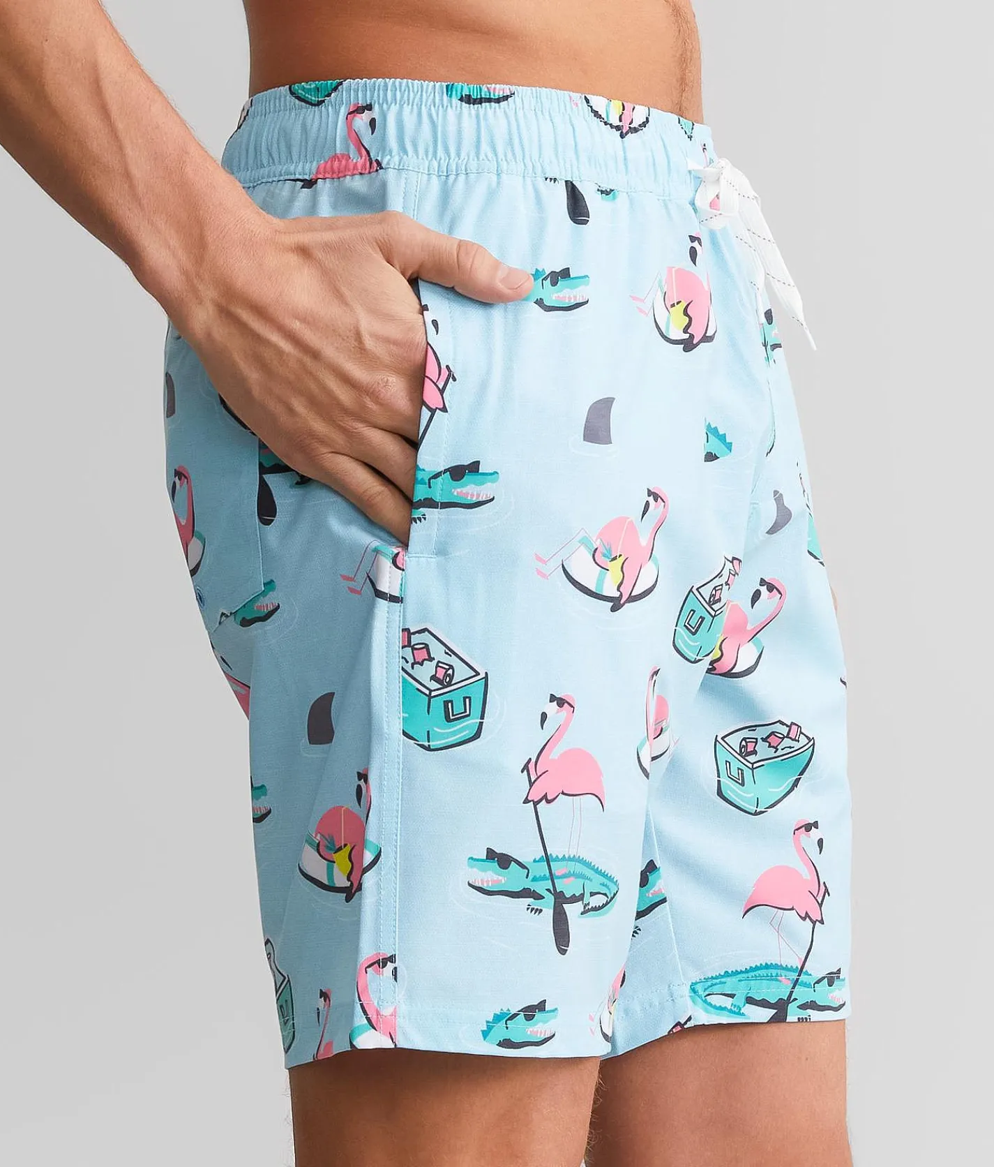 Bottoms|Swimwear | Departwest Cool Pool Stretch Swim Trunks Light Blue