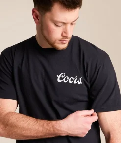 Tops|Graphic T-Shirts | tee luv Coors Bandana T-Shirt Black Pigment Dye