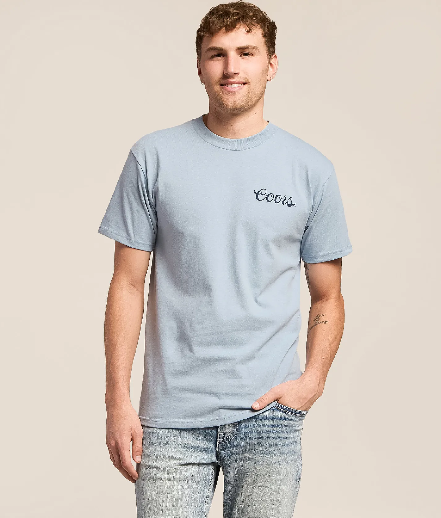 tee luv Coors Bandana T-Shirt Artic Blue New
