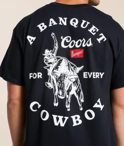 Brew City Coors Banquet Bull Rider T-Shirt Black Outlet
