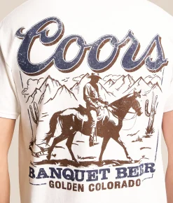 Changes Coors Banquet Cowboy Scene T-Shirt White
