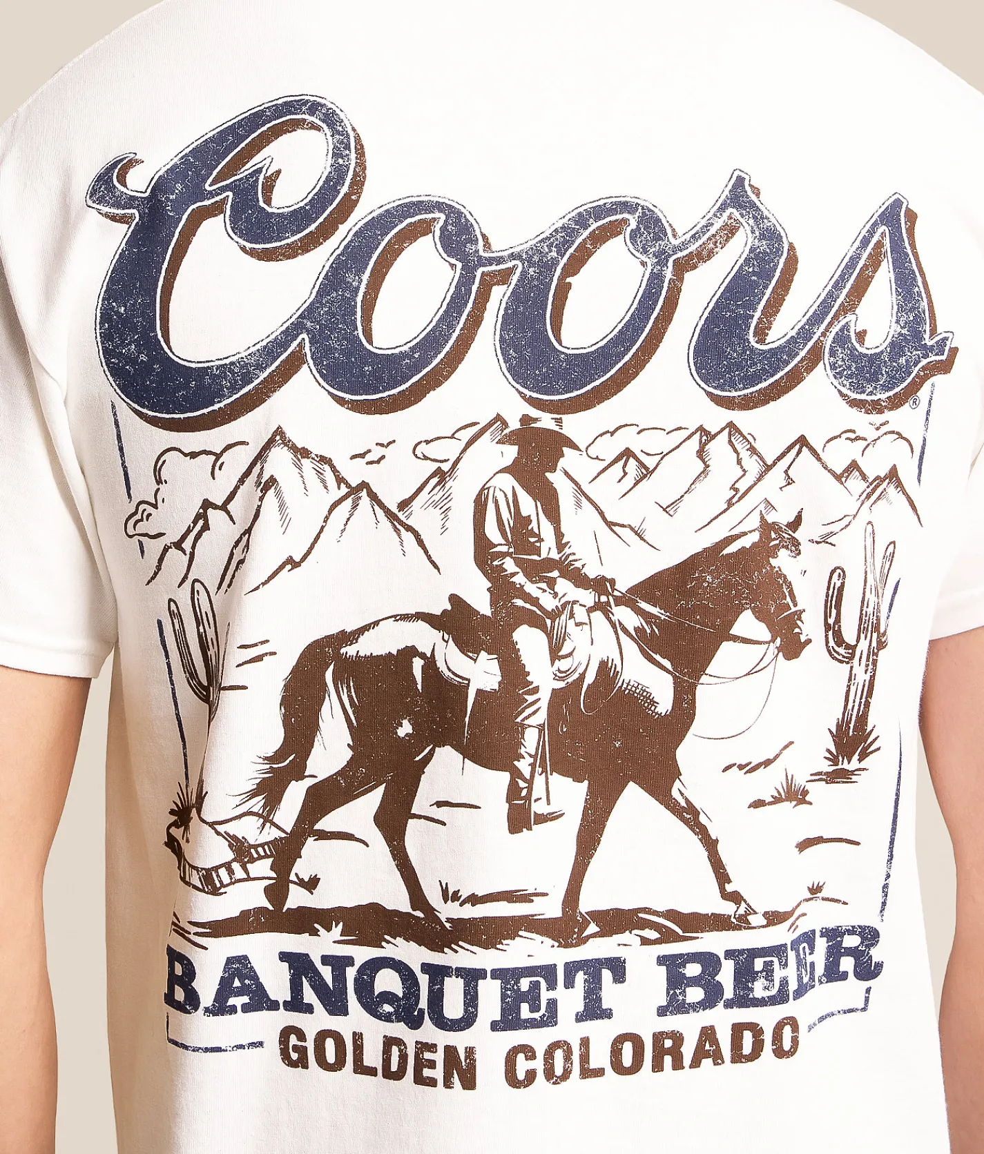 Changes Coors Banquet Cowboy Scene T-Shirt White