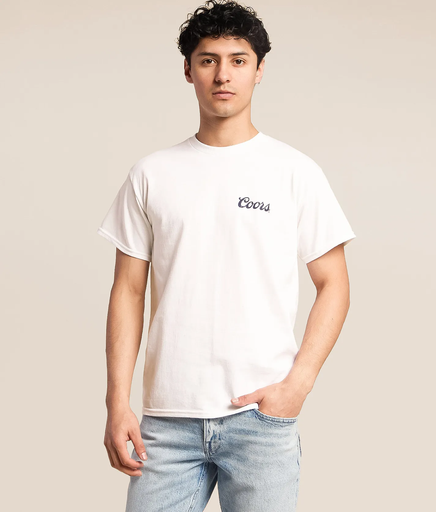 Changes Coors Banquet Cowboy Scene T-Shirt White